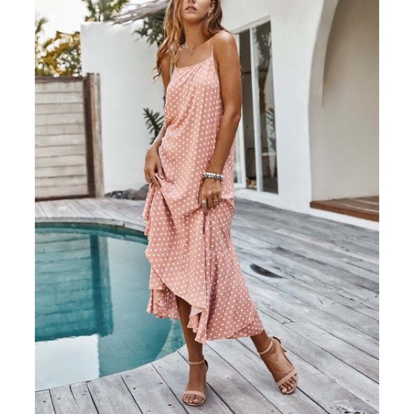 Dresses & Skirts - NWT Pink Dot Ruffle-Hem Dress, Sz. M